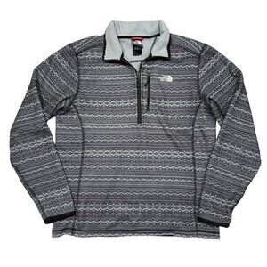 The North Face 1/4 Zip Sweater Men's Large Gray Fair Isle Nordic Aztec Hiking S
